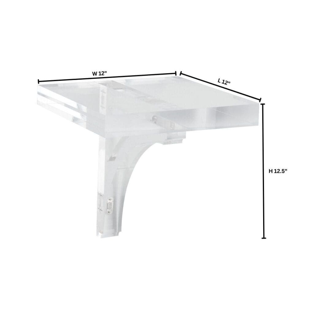 Cyan Design 11710 Glacier Wall Shelf - Clear Glass Floating Shelf for Bathroom, Kitchen, Living Room Decor - Modern Minimalist Storage Solution