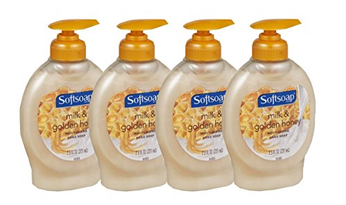 Softsoap Naturals Moisturizing Liquid Hand Soap with Milk & Honey - 7.5 fl oz (Pack of 4) | Gentle Hand Cleanser for Dry Skin | Perfect for Bathroom, Kitchen & Office Use