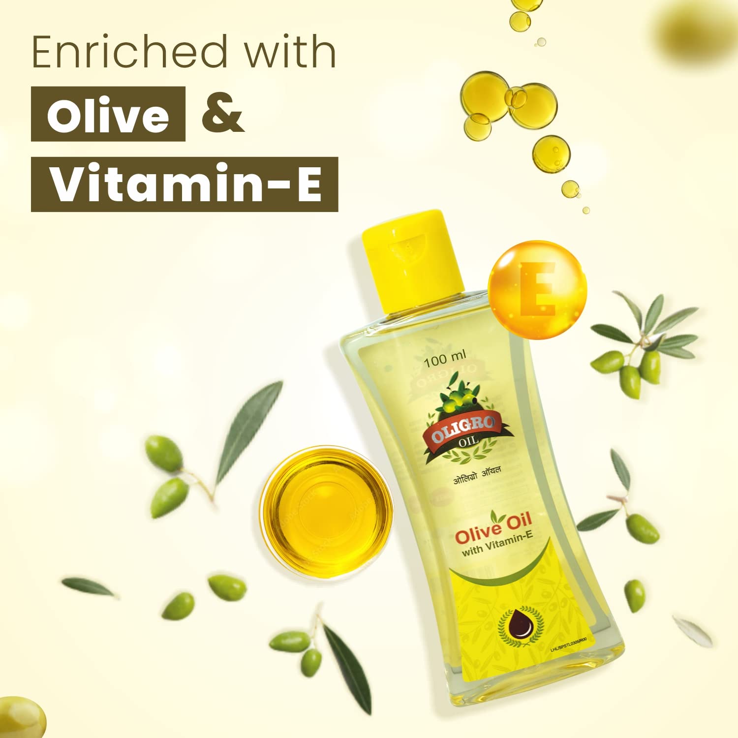 OLIGRO Leeford Body Massage Olive Oil - 2 Pack (100ml Each) with Vitamin E & Almond Oil for Skin Nourishment & Hair Care | Promotes Glowing Skin & Relaxation | Perfect for Spa, Massage & Home Beauty Treatments