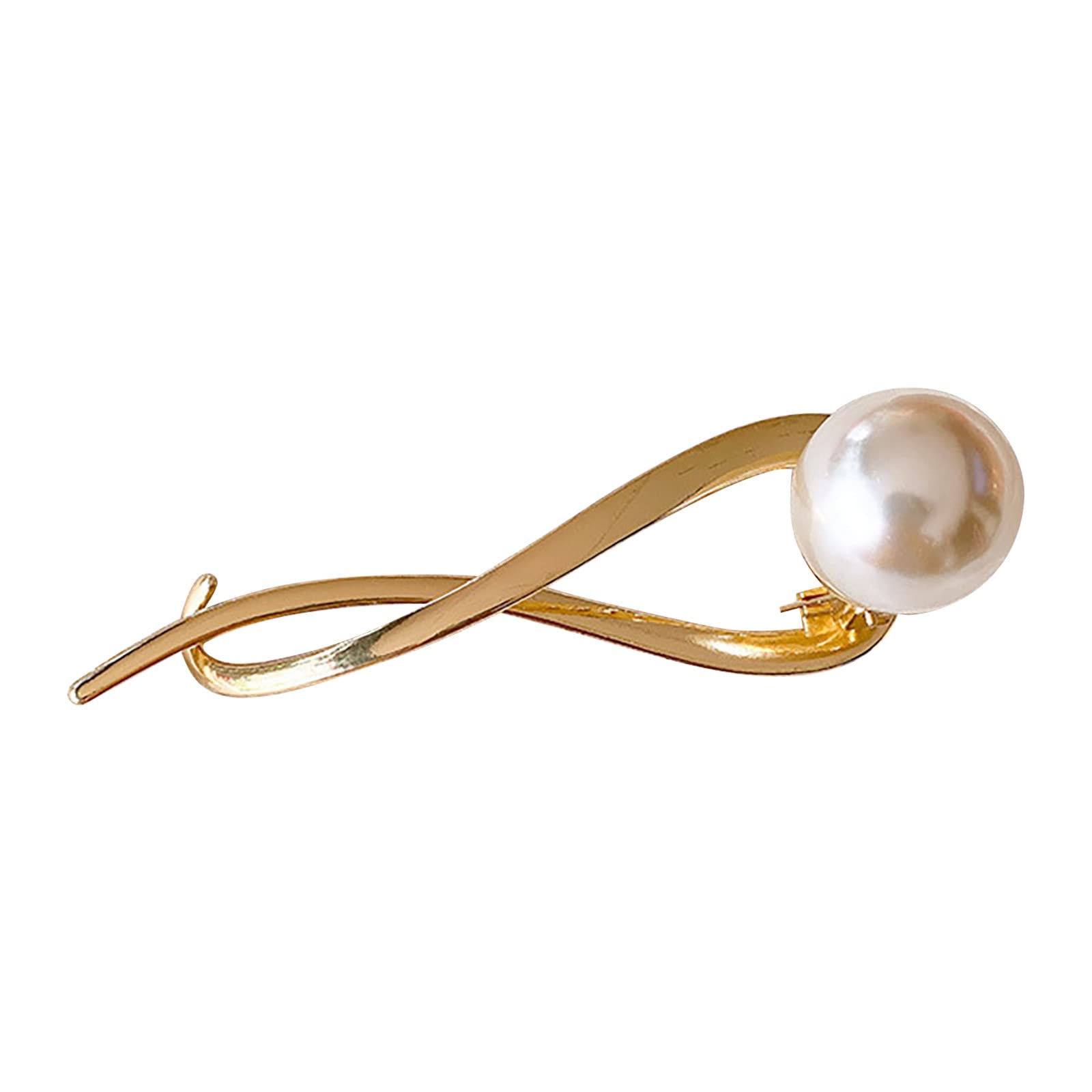 Minimalist Thin Hair Clips for Women & Girls - Gold Moon Smile Pearl Barrettes & Hair Pins (One Size) | Perfect for Weddings, Parties & Everyday Elegant Styling