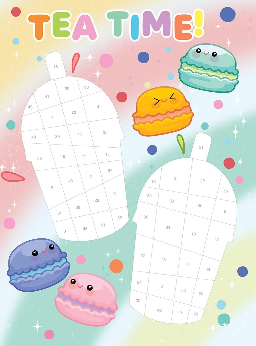 Sticker by Number Activity Book for Kids - 900 Kawaii-Inspired Stickers with Pull-Out Pages | Fun Learning & Creative Play for Children | Perfect for Travel, Birthday Gifts & Classroom Activities
