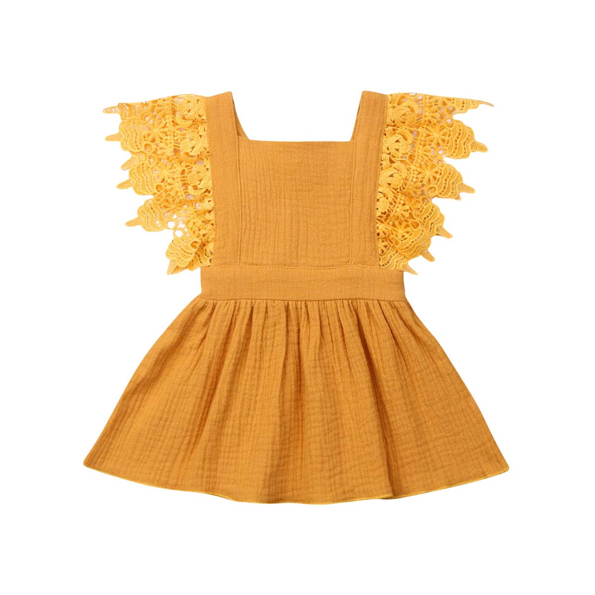 Toddler Baby Girl Cotton Linen Princess Dress - Lace Sleeveless Sundress with Tutu Skirt for Summer | Perfect for Outdoor Play, Birthday Parties & Photo Shoots