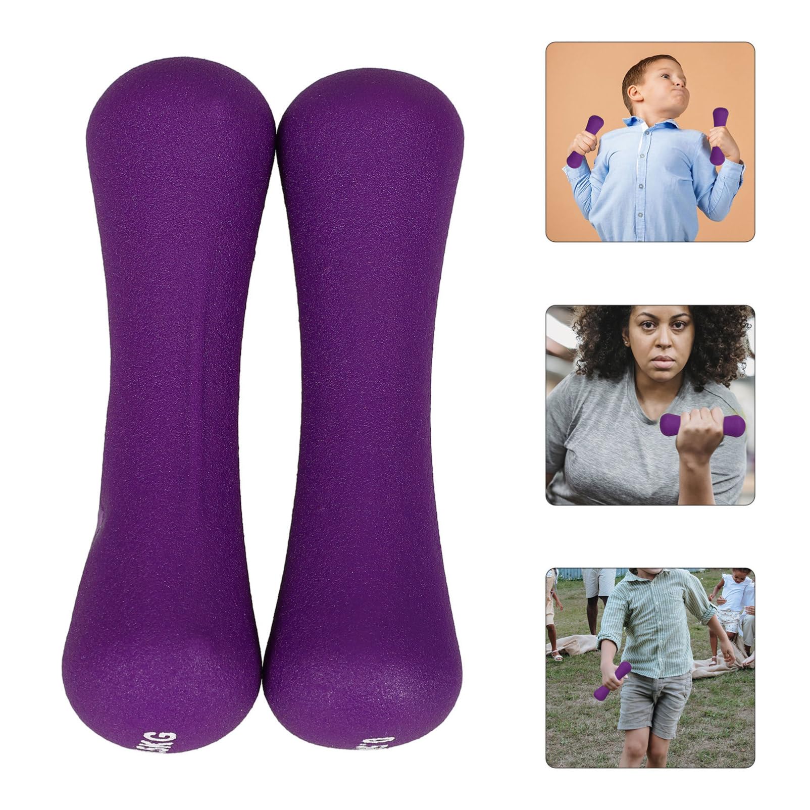 BESPORTBLE 4-Piece Kids Dumbbell Set - Gym Fitness Equipment for Women & Girls - Purple Bone Iron Dumbbells for Home Workout, Strength Training & Yoga Accessories
