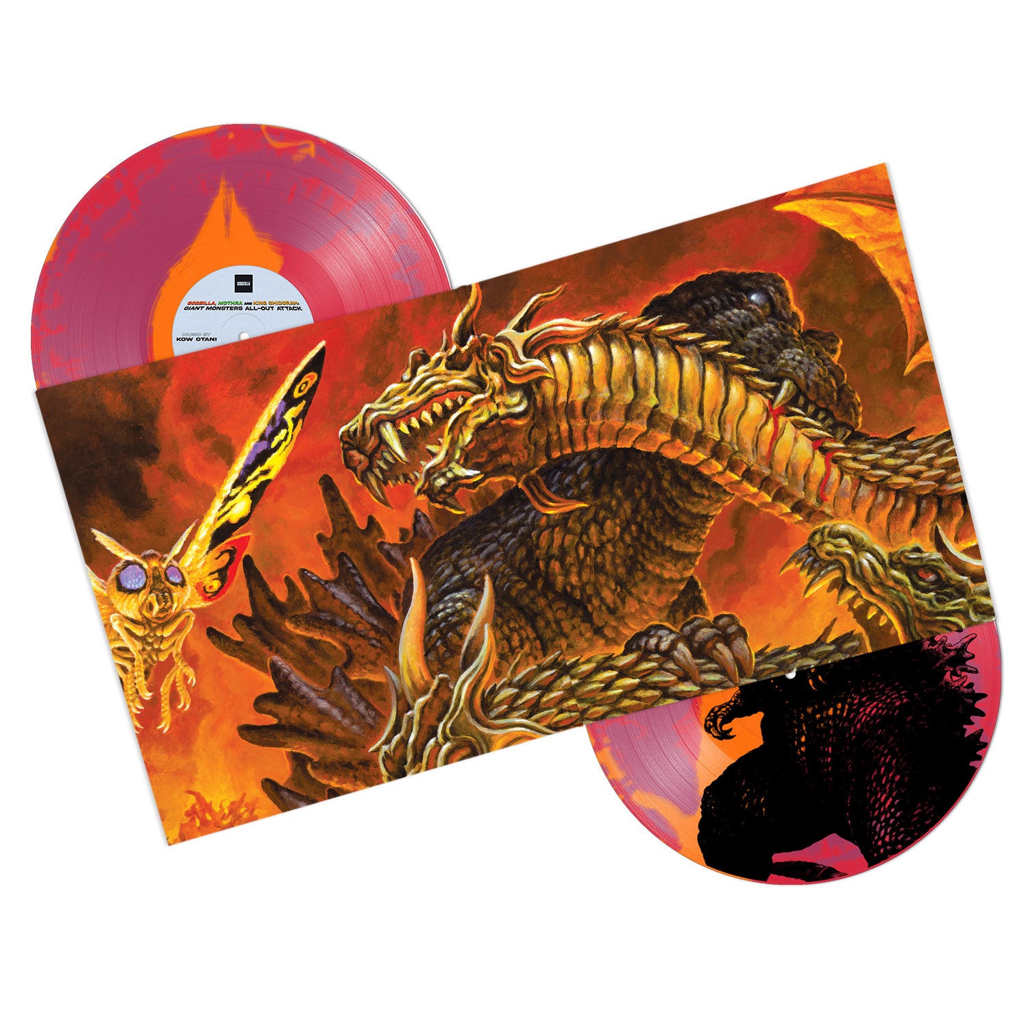Godzilla, Mothra & King Ghidorah: Giant Monsters All-Out Attack OST 2XLP Vinyl Record - Original Motion Picture Soundtrack for Movie Collectors & Kaiju Fans | Perfect for Home Theater & Anime Convention Displays