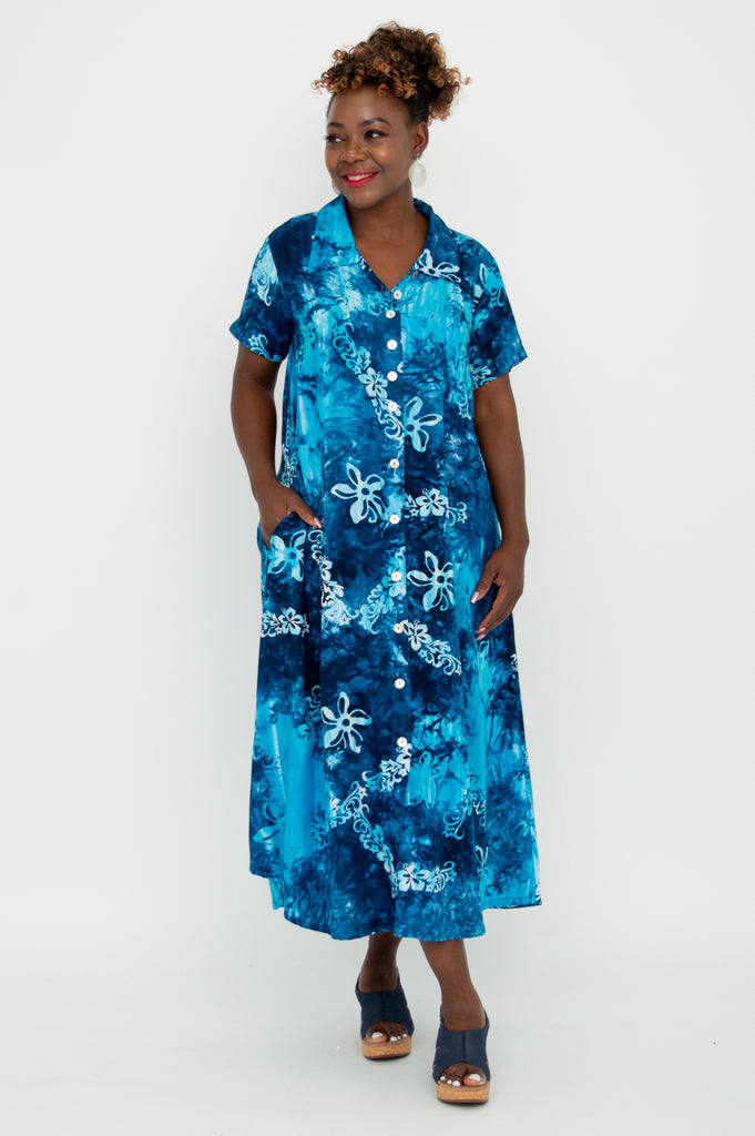 Cissy Women's Summer Short Sleeve Dress - Flowy Boho Sundress for Beach, Vacation & Casual Wear | Kamboja Collection