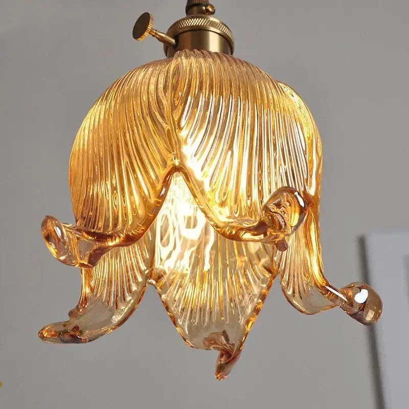 Bloom Glow Glass Pendant Lamp - Modern Hanging Light Fixture for Kitchen Island, Dining Room & Bedroom Decor - Energy Efficient LED Lighting Solution