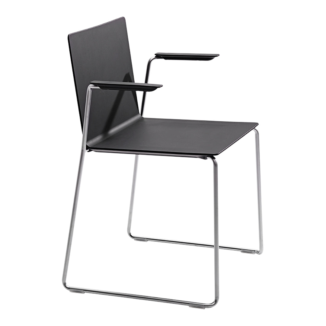 Stackable Dry Armchair with Sled Base - Modern Dining & Office Seating for Home, Restaurant, and Cafe Use