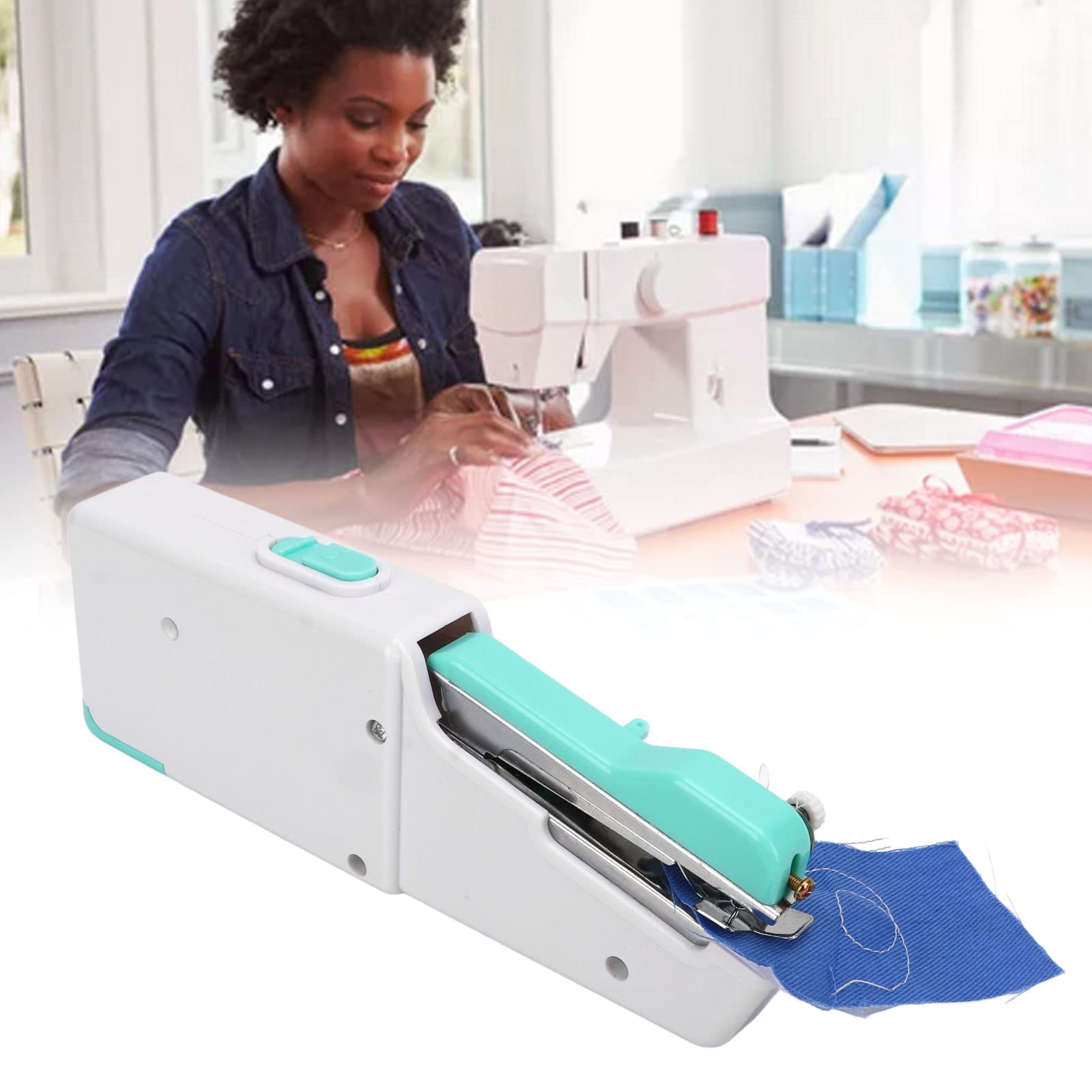 Jeanoko Mini Portable Cordless Handheld Sewing Machine Kit for Beginners - Easy Fabric Repair, DIY Crafts & Travel Sewing | Perfect for Kids, Adults, Home Mending & Emergency Clothing Fixes