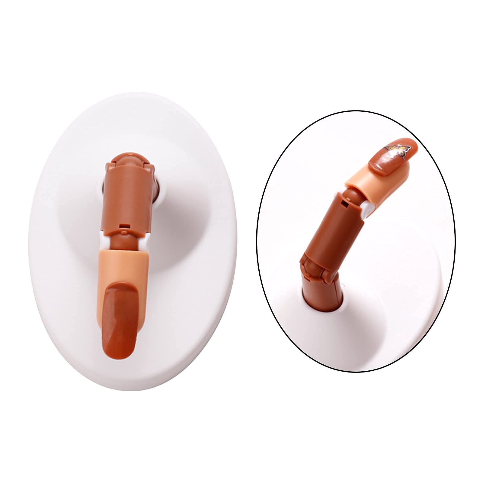 Flexible Acrylic Adjustable Practice Hand for Nail Art Training - Bendable Fake Hand Model for Nail Technicians & Salon Practice (White Base) | Perfect for Nail Art Practice, Manicure Training & Salon Demonstration