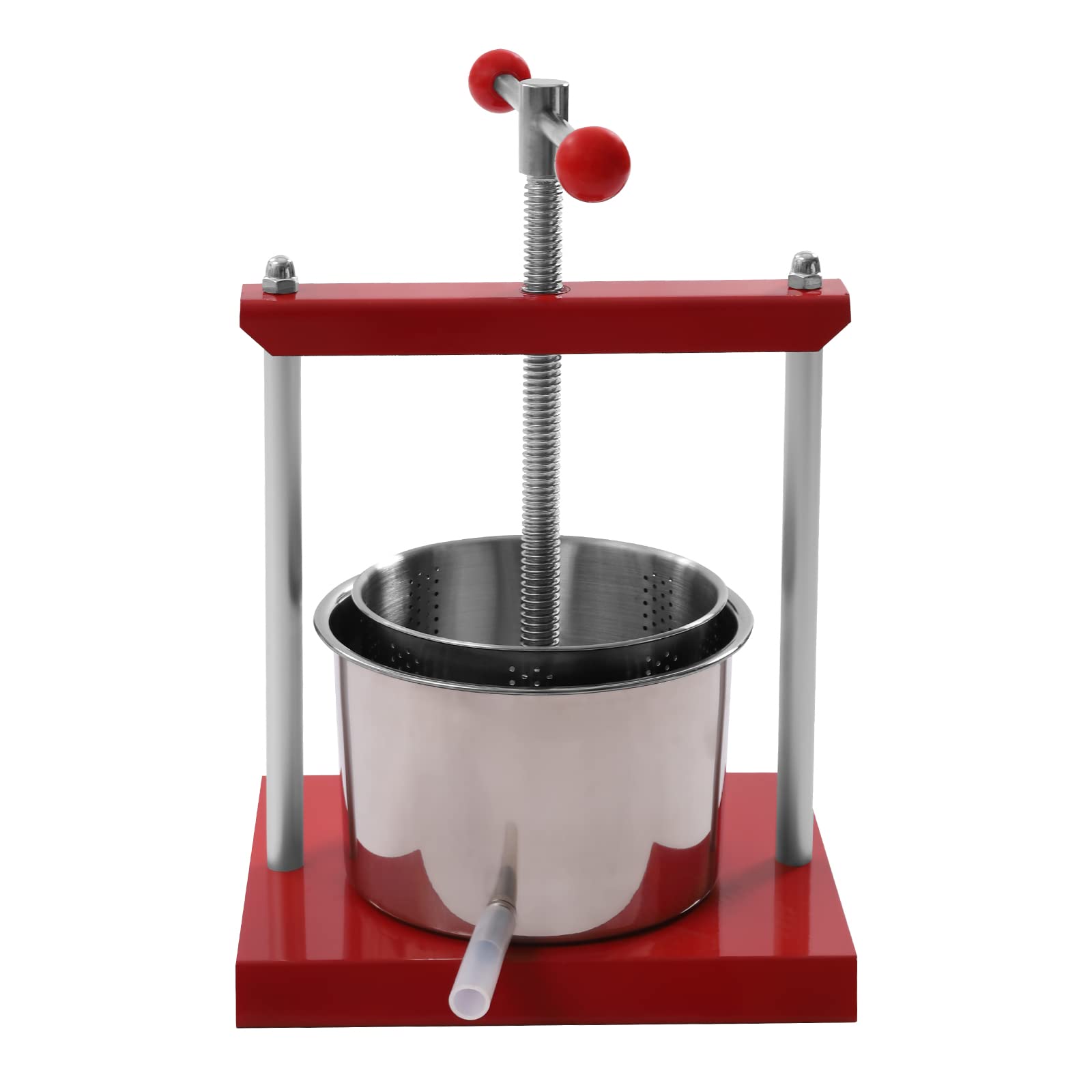 Stainless Steel 1.6 Gallon Manual Fruit Press for Juice, Wine, Cheese, Olive Oil - Herb Tincture & Vegetable Extractor - Perfect for Home Brewing, Cider Making, and DIY Essential Oils