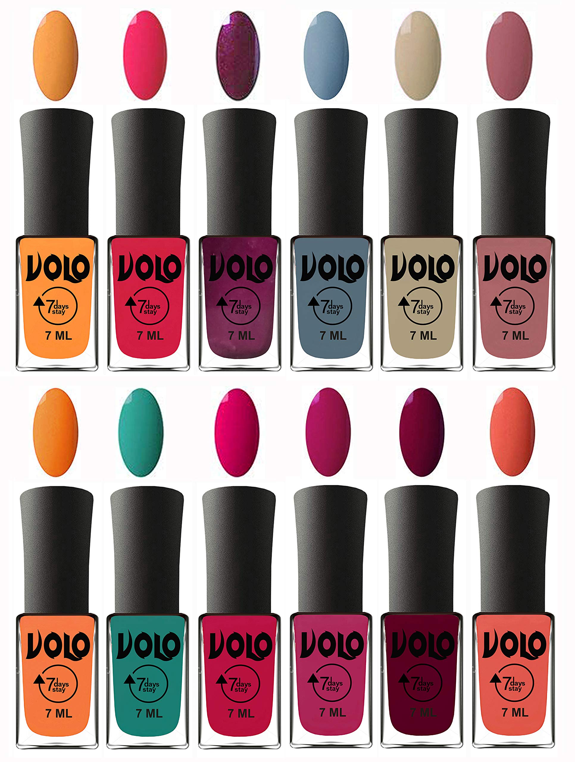 Volo 12-Piece Long Lasting Nail Polish Set for Girls - Unique Colors, Non-Toxic & Chip-Resistant - Perfect for Parties, School, and Everyday Wear