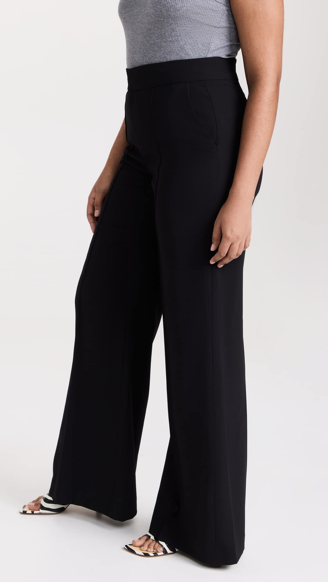 Alice + Olivia Women's Dylan High Waisted Leg Pants - Slimming Stretch Work Pants for Office, Business & Formal Occasions