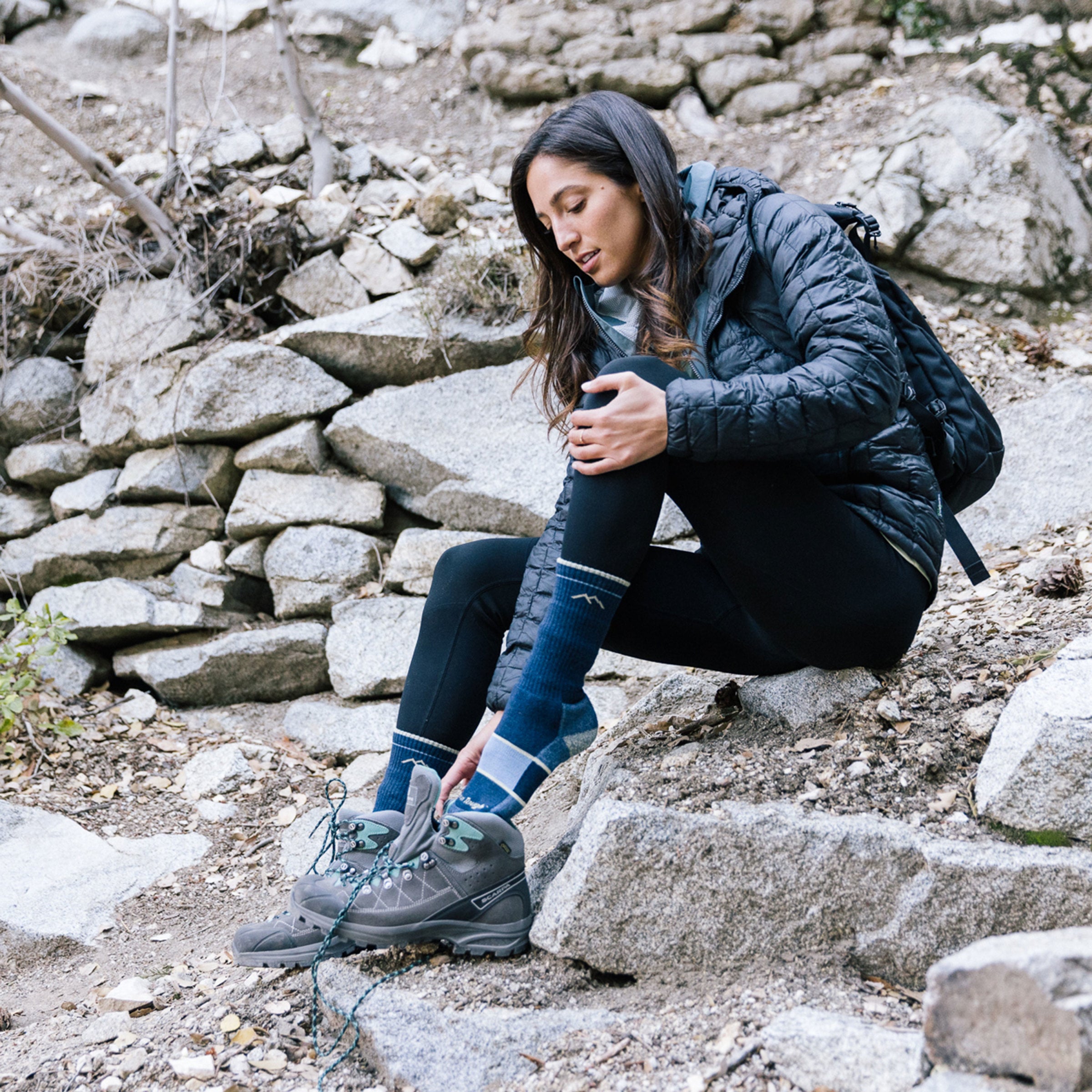 Women's Hiking Boots with Full Cushion Support - Comfortable Midweight Hiking Socks for Outdoor Adventures & Trail Walking