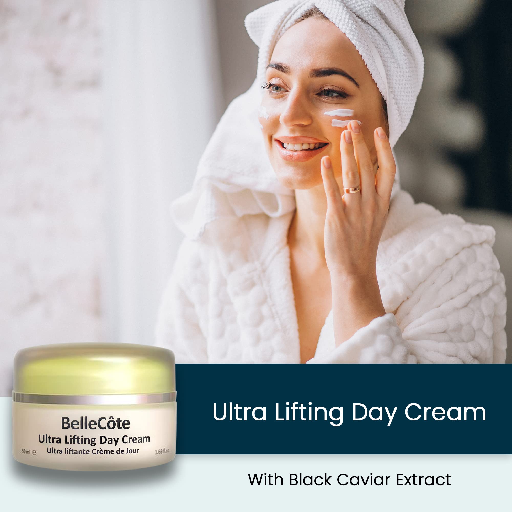 Caviar Ultra Lifting Day Cream - Anti Aging Face Moisturizer with Hyaluronic Acid, Peptides & Avocado Oil | Boosts Collagen, Reduces Wrinkles & Fine Lines | Hydrating Cream for Dry, Dehydrated Skin 1.6 fl oz | Perfect for Daily Skincare Routine & Mature Skin Care