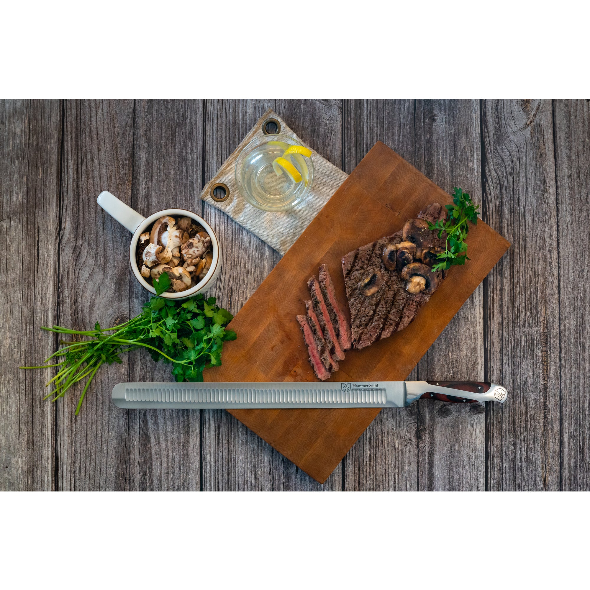 Hammer Stahl 14-Inch Professional Meat Slicer - Commercial Grade Deli & Food Prep Knife for Home Kitchen, Butcher Shop, and Restaurant Use