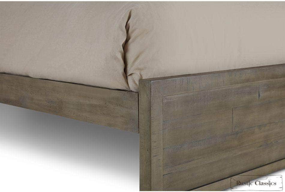 Whistler Reclaimed Wood Platform Bed Frame - Grey - Queen & King Size - Eco-Friendly Solid Wood Bed Frame for Modern & Rustic Bedroom Decor