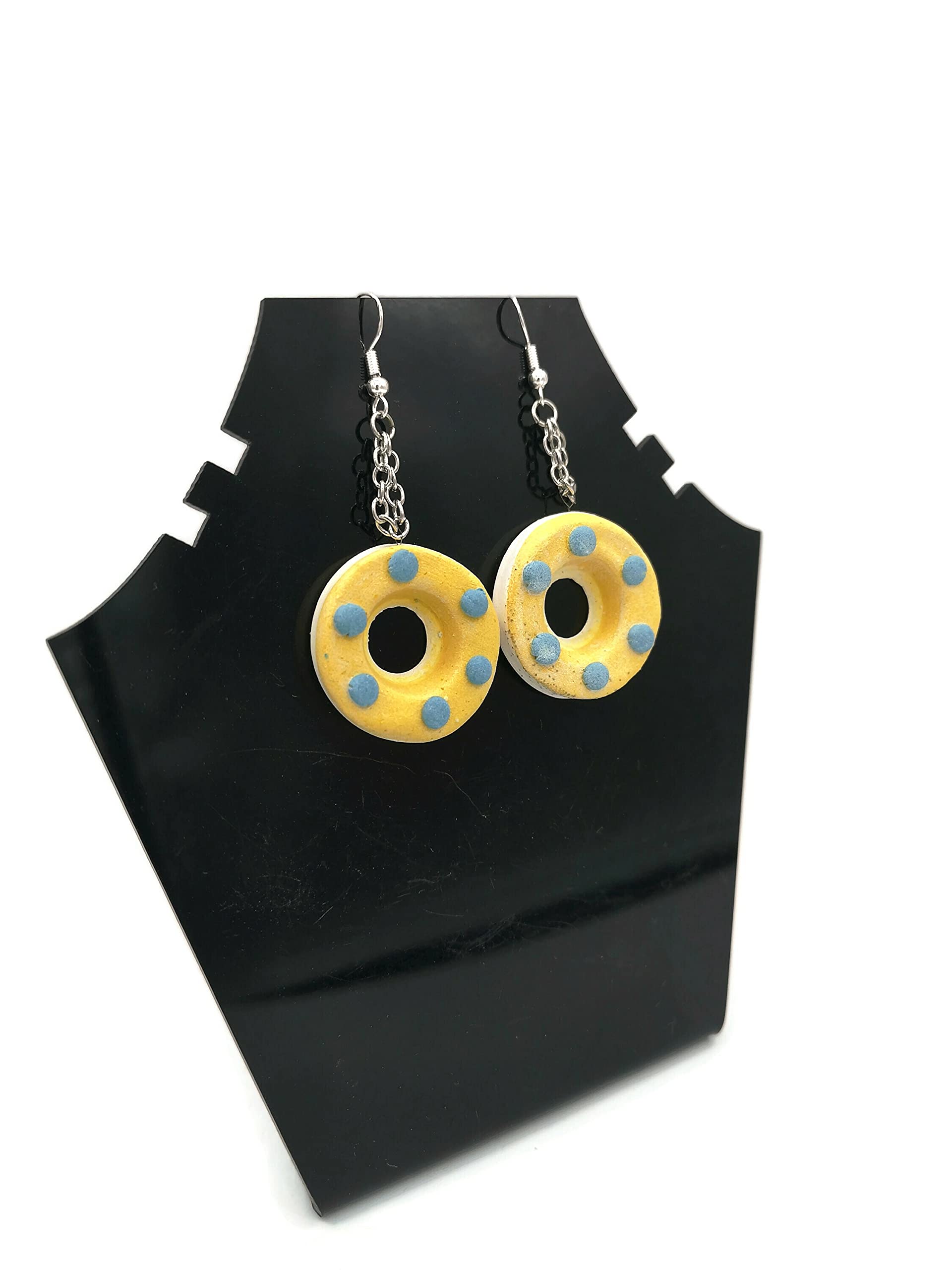 Hypoallergenic Sterling Silver Dangle Earrings for Women - Handmade Boho Drop Style Ceramic Jewelry | Perfect for Casual Wear, Parties & Gift Giving