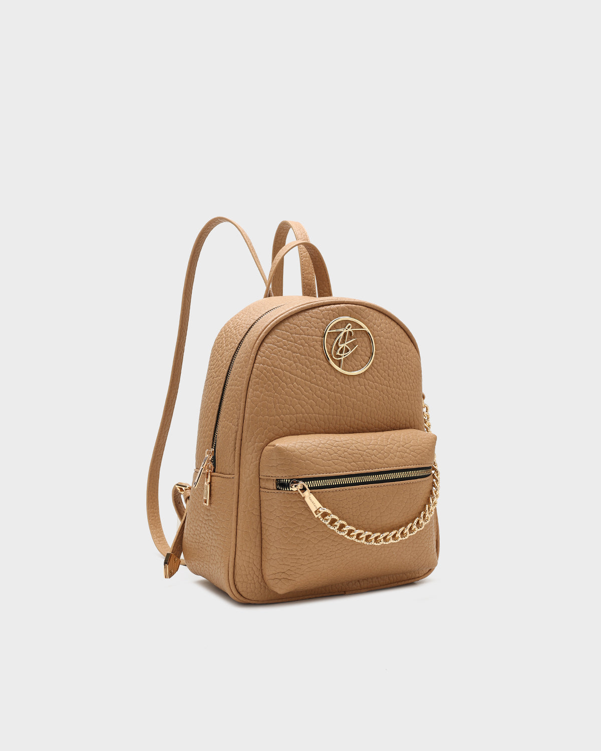 Aurelian Chain Backpack in Tan Brown - Stylish & Durable Leather Backpack for Women & Men - Perfect for Work, Travel & Daily Commute