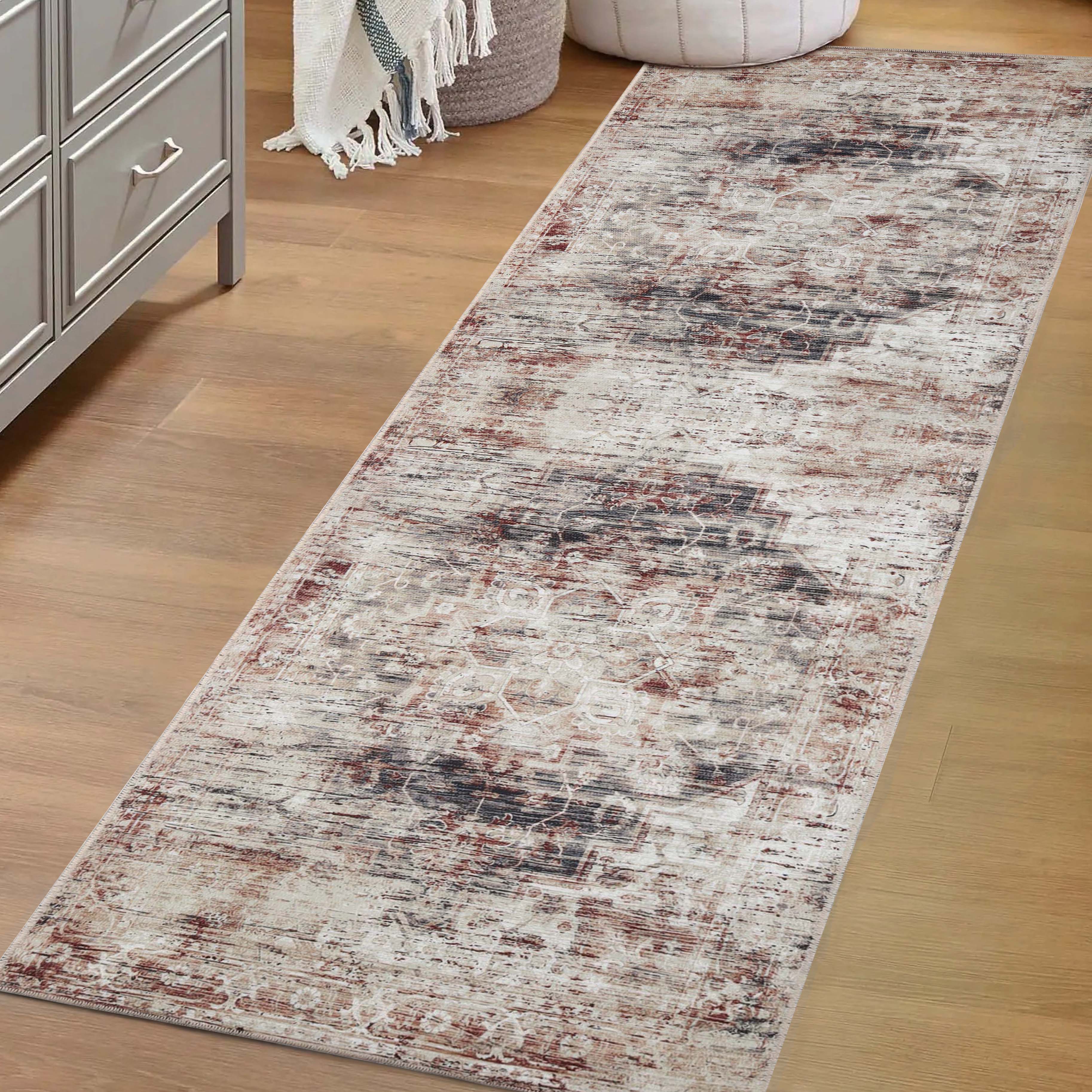 Canary Medallion Machine Washable Indoor Area Rug or Runner - Soft Non-Slip Living Room Carpet for Bedroom, Hallway & Entryway Decor