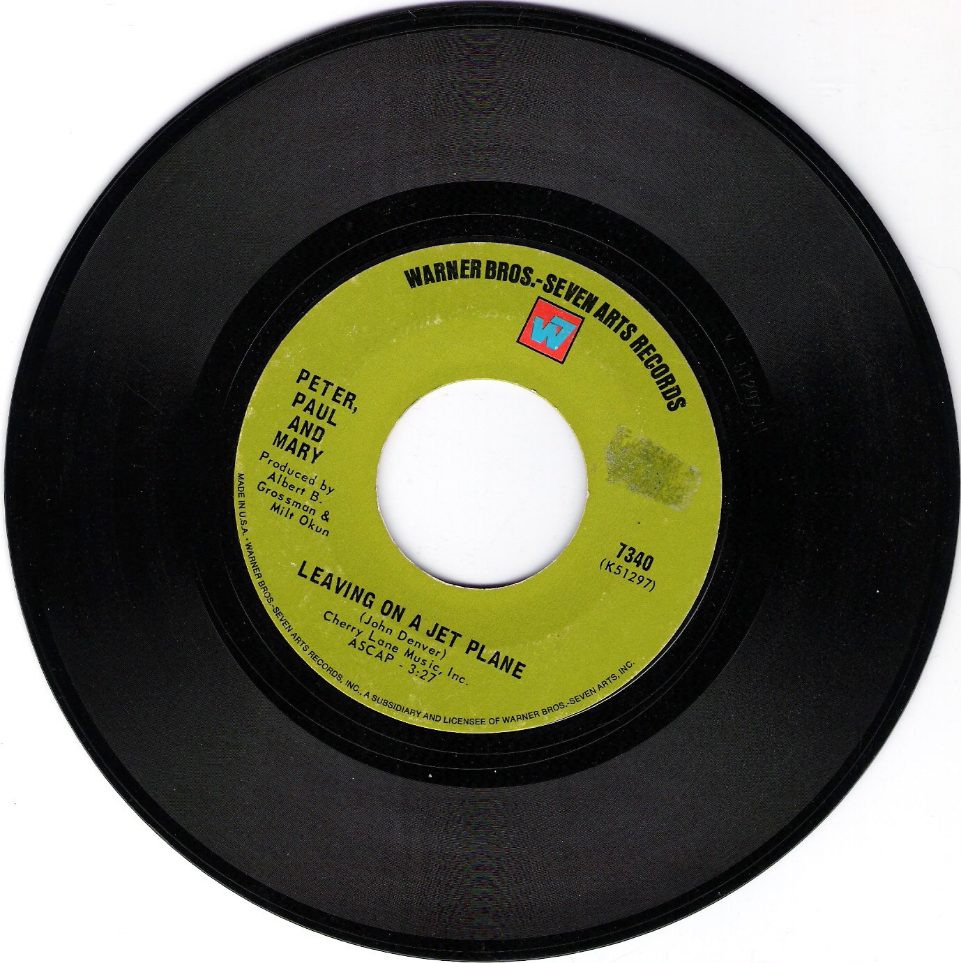Leaving on a Jet Plane / The House Song - Vintage 45 RPM Vinyl Record - Classic Folk & Rock Music - Perfect for Collectors, DJs, and Music Enthusiasts - Great for Home Listening, Parties, and Retro Music Collections