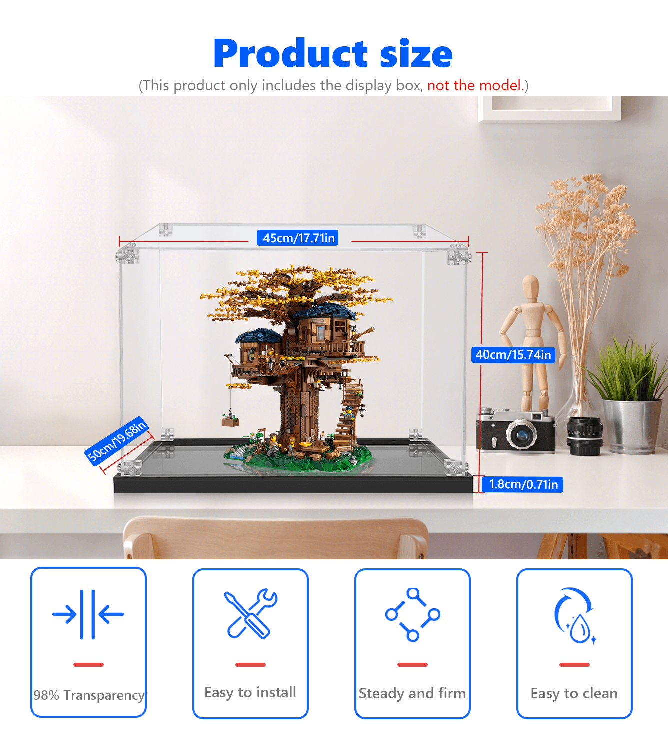 LEGO Ideas The Tree House 21318 Display Case - Premium Acrylic Showcase for LEGO Building Blocks - Perfect for Home Decoration & Collector's Showcase