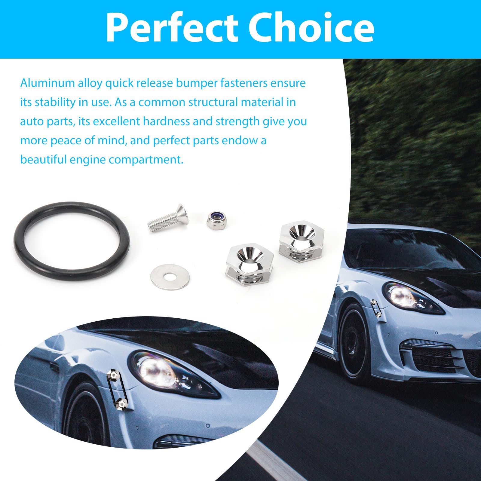 Universal Car Bumper Quick Release Kit - Dark Black Quick Release Bumper Holder & Fasteners for Easy Front Bumper Installation | Perfect for Car Modifications, Auto Body Repairs, and Custom Vehicle Styling