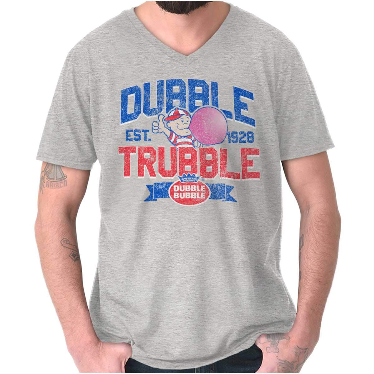 Original Dubble Trouble Bubble Gum V-Neck T-Shirt for Men & Women - Casual Wear & Gifts