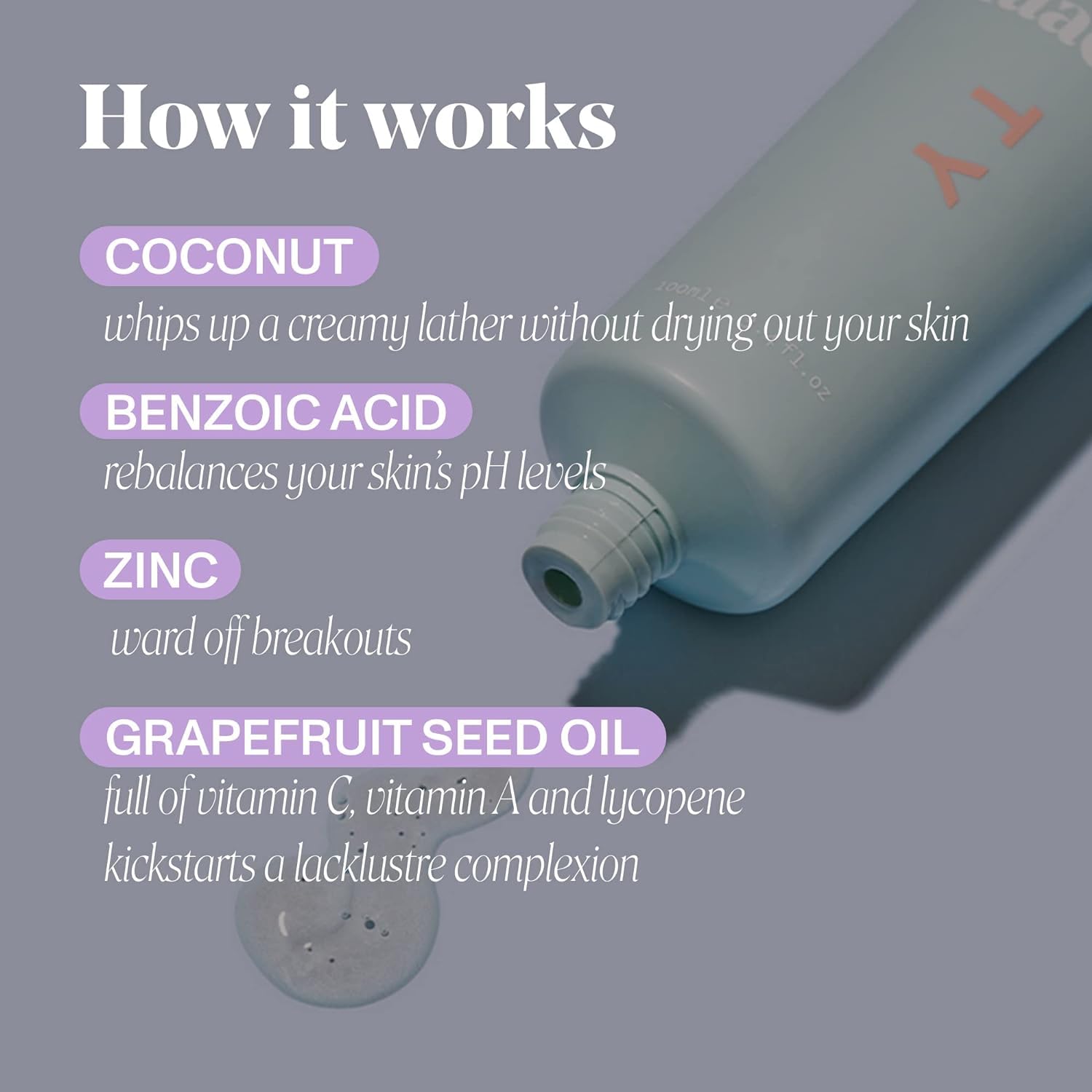 Faace Dirty Face Cleanser - Vegan Skincare with Coconut & Rose Water | Gently Exfoliates, Purifies & Hydrates Skin | Reduces Redness & Soothes Irritation | Creamy Gel Formula for Sensitive Skin | 3.4oz | Perfect for Daily Cleansing & Post-Workout Skincare Routine