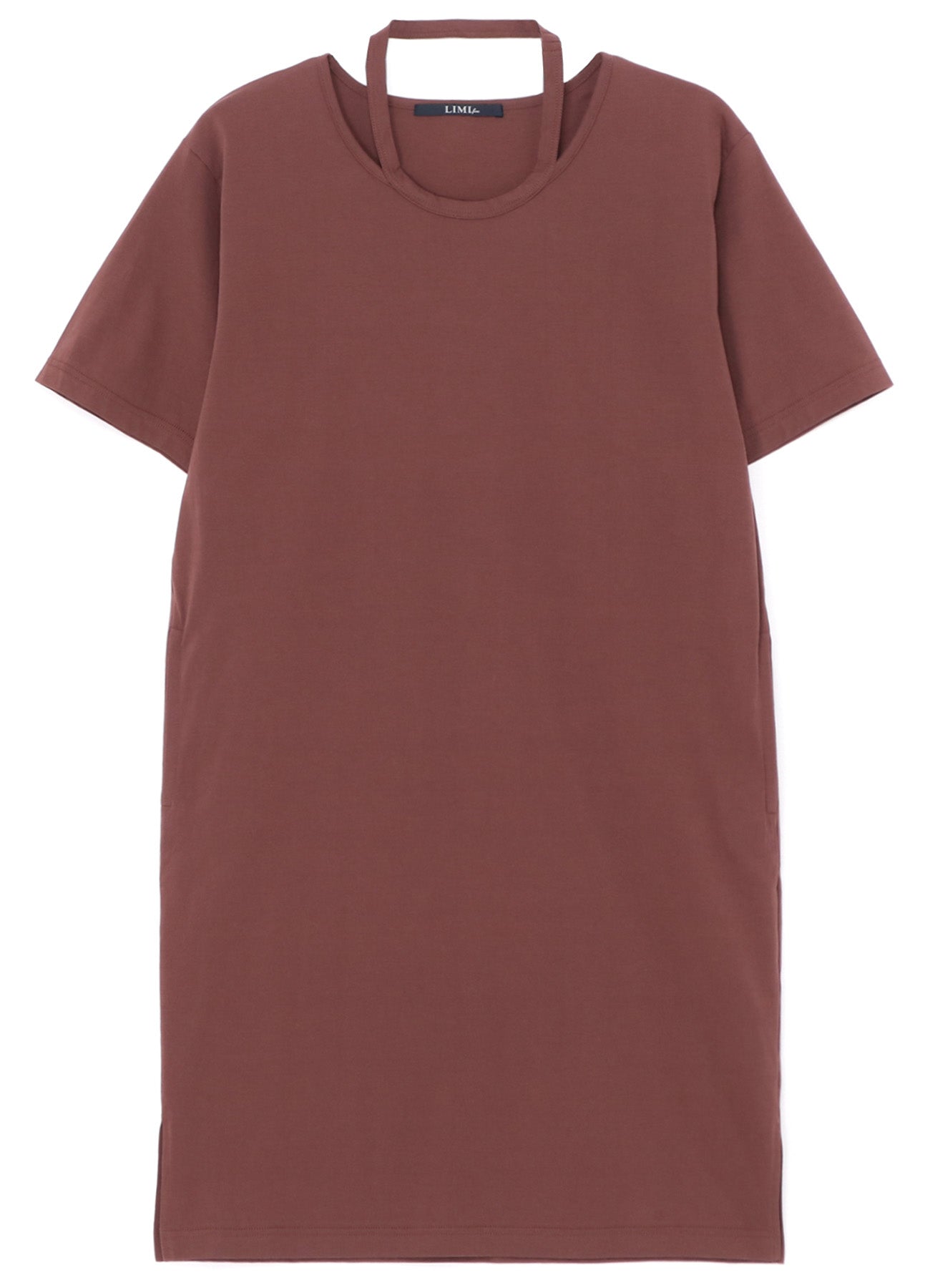 72/2 Single Cotton Jersey Dress with Deconstructed Neckline - Stylish & Comfortable Women's Casual Wear for Everyday Outings & Summer Fashion