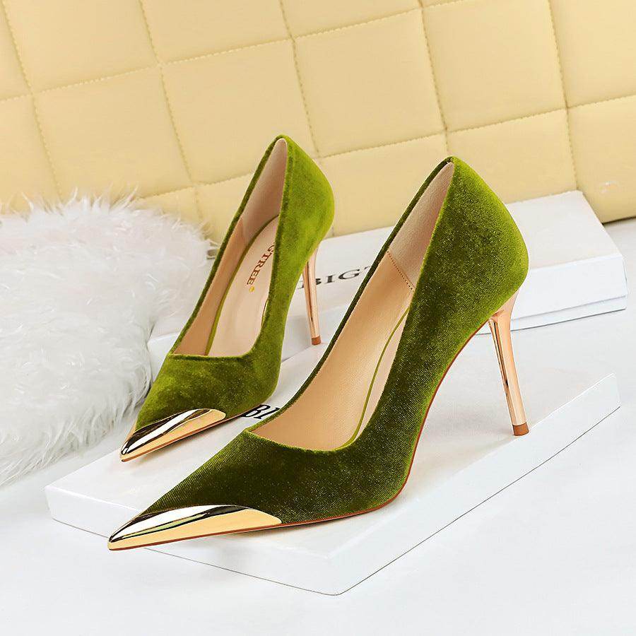 Elegant Metallic Pointed Toe Stiletto Heels for Women - High Fashion Dress Pumps for Parties, Weddings & Evening Events (Style #718321941230)