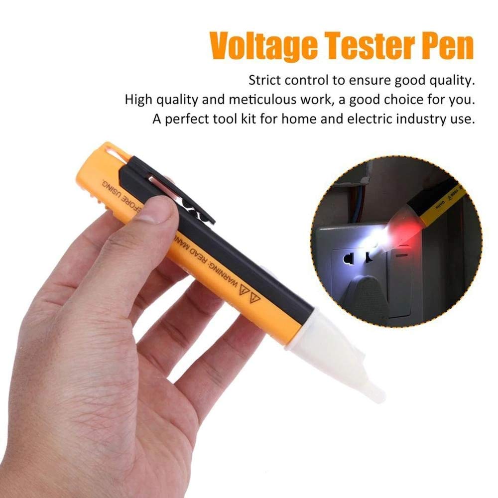 Delidge Non-Contact Voltage Tester Pen 90-1000V AC with LED Flashlight & Audible Alarm - Detect Live/Null Wires for Electrical Testing, Home Repairs & DIY Projects