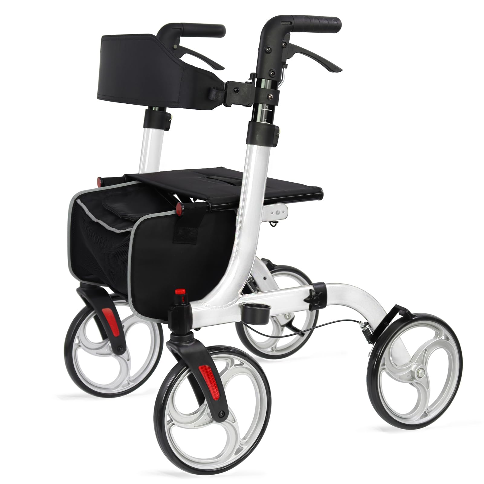Best Folding Rollator Walker for Seniors - Lightweight Aluminum Mobility Aid with Seat, 10