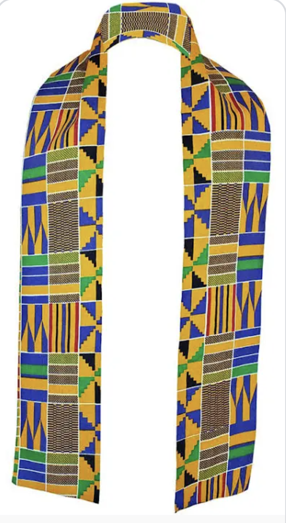 Authentic African Kente Print Stole & Sash - Dupise Akannipa DP4075S - Perfect for Weddings, Cultural Events & Fashion Accessories