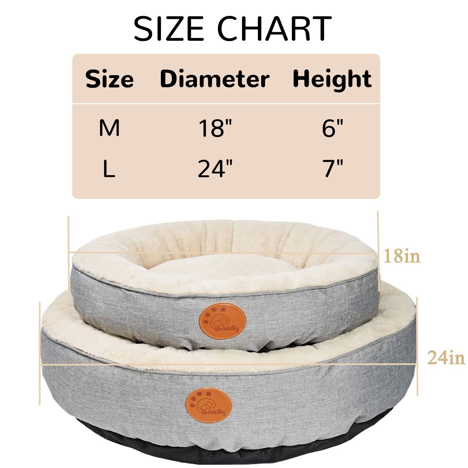 HachiKitty Washable Donut Cat Bed - Soft Round Pet Bed for Small & Medium Cats, Indoor Cozy Sleeping Spot, Machine Washable - Perfect for Home, Office & Pet Travel