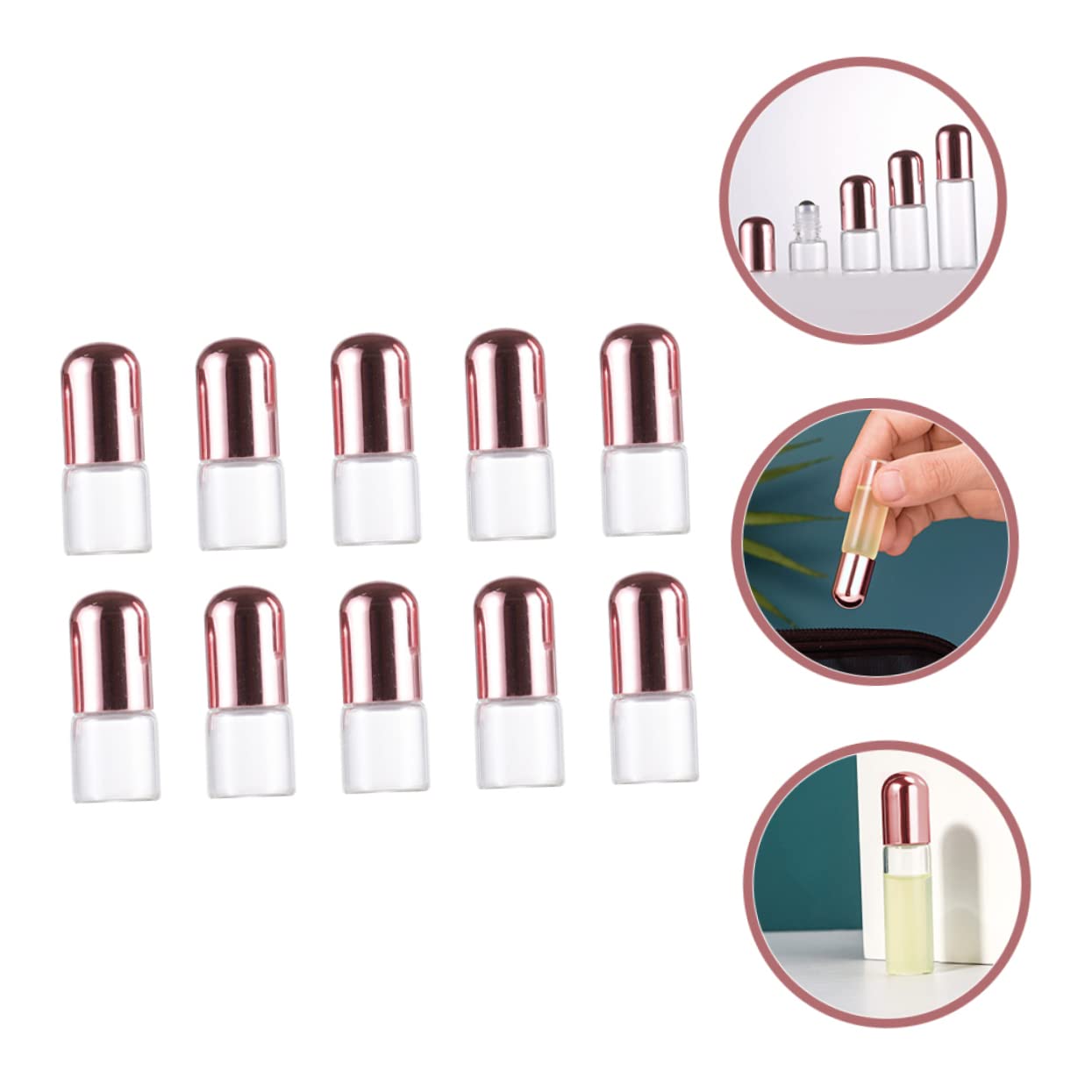 FOMIYES 10-Pack 2ml Travel Size Cologne Refill Bottles - Essential Oil Roller Dispenser for Perfume, Aromatherapy & Toiletries - Perfect for Travel, Gym, Office & Gifts