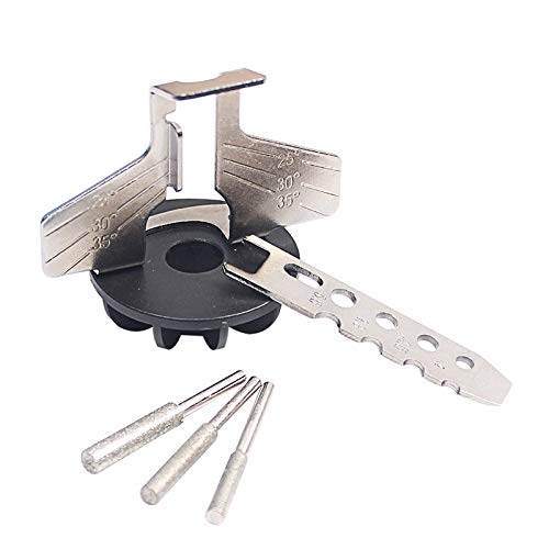 Electric Grinder Chain Saw Sharpener Attachment - Drill Adapter & Rotary Tool Guide for Sharpening Chainsaw Blades - Compatible with Mini Drills & Power Tools (Black, One Size) - Perfect for DIY Woodworking, Chainsaw Maintenance & Outdoor Cutting Projects