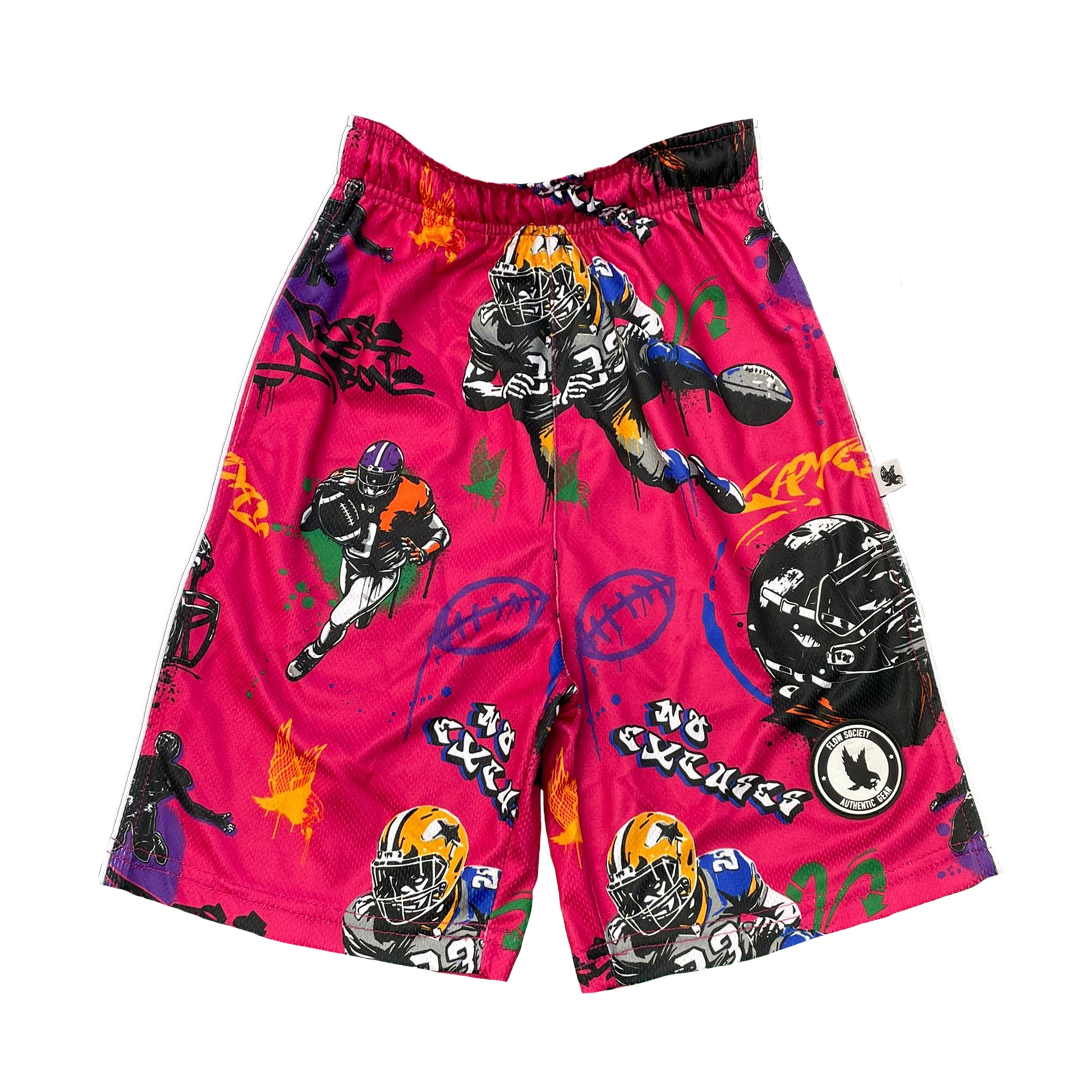 Boys Rise Above It Football Graffiti Athletic Shorts - Comfortable Sports Shorts for Football Practice, Gym Workouts & Casual Wear