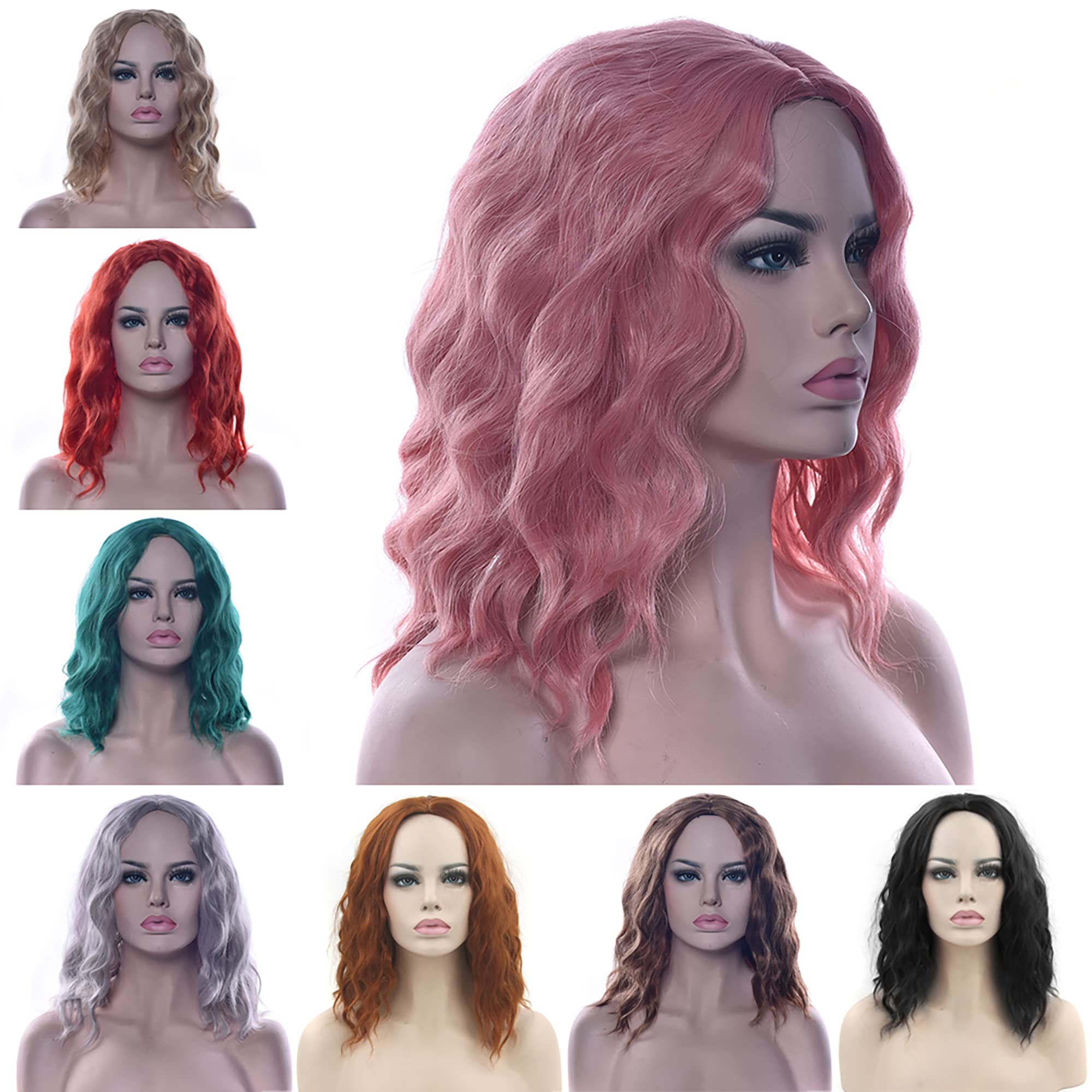 IMISSU Short Afro Curly Synthetic Wig for Women - Natural Looking Cosplay Wig in Dirty Blonde | Perfect for Halloween Costumes, Parties & Everyday Wear