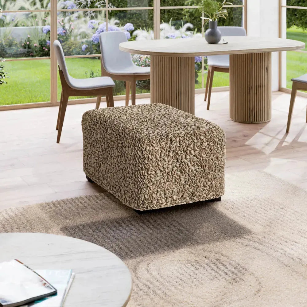 Ottoman Slipcover Medium Size - Premium Fuco Cotton Collection | Perfect for Living Room, Bedroom & Home Decor