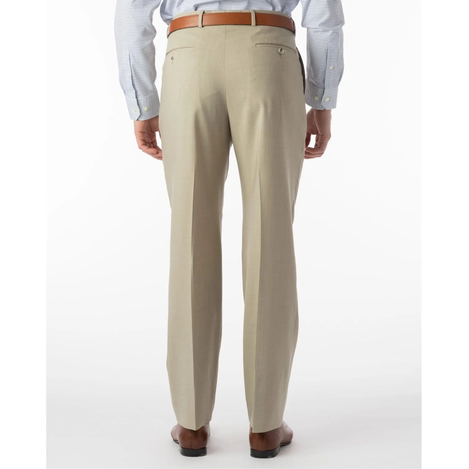 BALLIN Women's Slim Fit Tan Solid Twill Travel Dress Pants - Comfortable & Stylish for Business Trips, Office Wear & Casual Outings