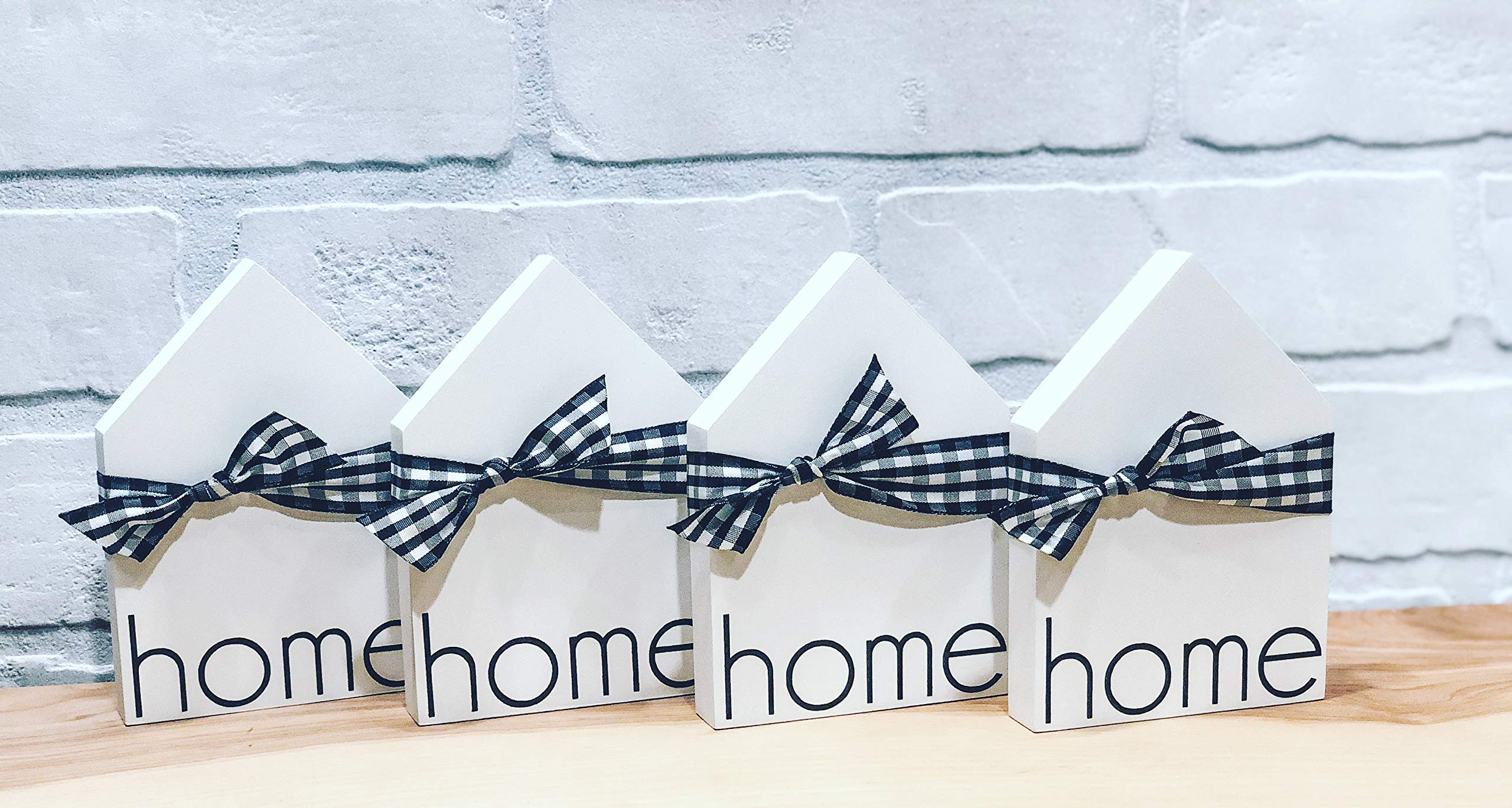 Rustic Wooden Tiered Tray Decor - Modern Farmhouse Buffalo Plaid Wood Sign for Kitchen Countertop, Coffee Table & Entryway Decor - Perfect for Holiday, Wedding & Home Organization