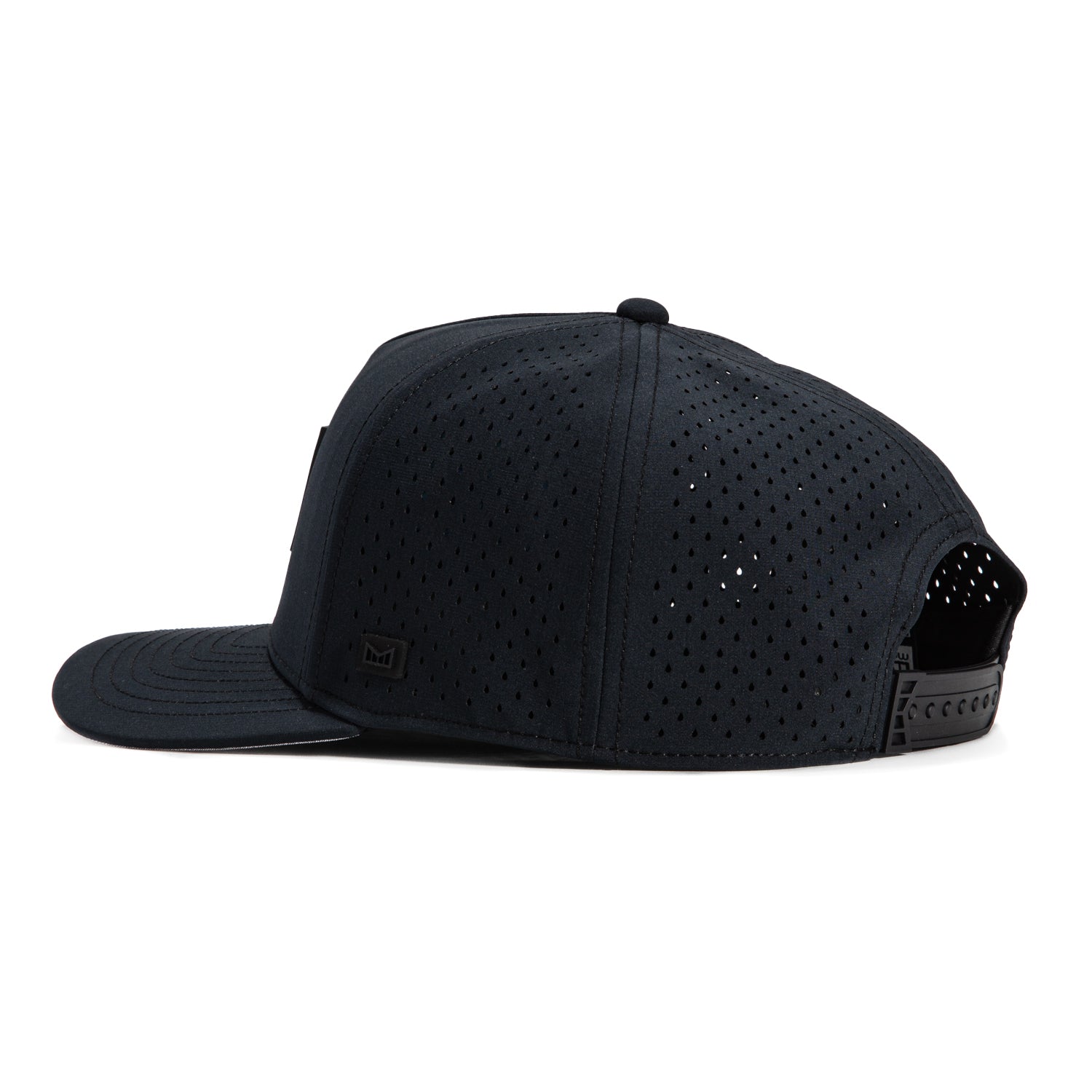 Melin Odyssey Stacked Hydro Snapback Hat - Black | Adjustable Baseball Cap for Men & Women | Perfect for Outdoor Sports, Hiking & Streetwear Fashion