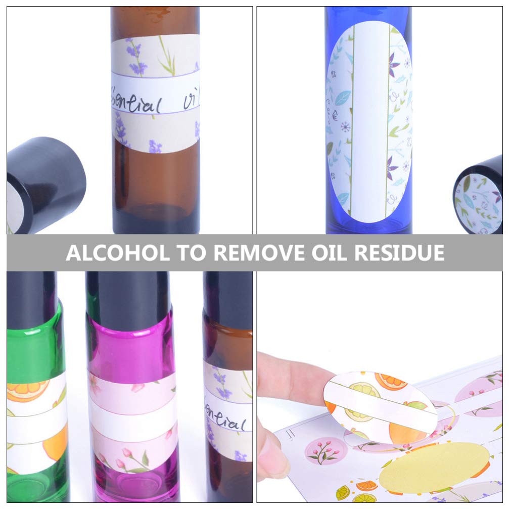 Lurrose 20pcs Essential Oil Bottle Stickers - Waterproof Cosmetic Labels for Roller Bottles, Alphabet Letter Stickers for DIY Aromatherapy, Handmade Soap & Skincare Products - Perfect for Organizing Essential Oils, Perfumes & Beauty Containers