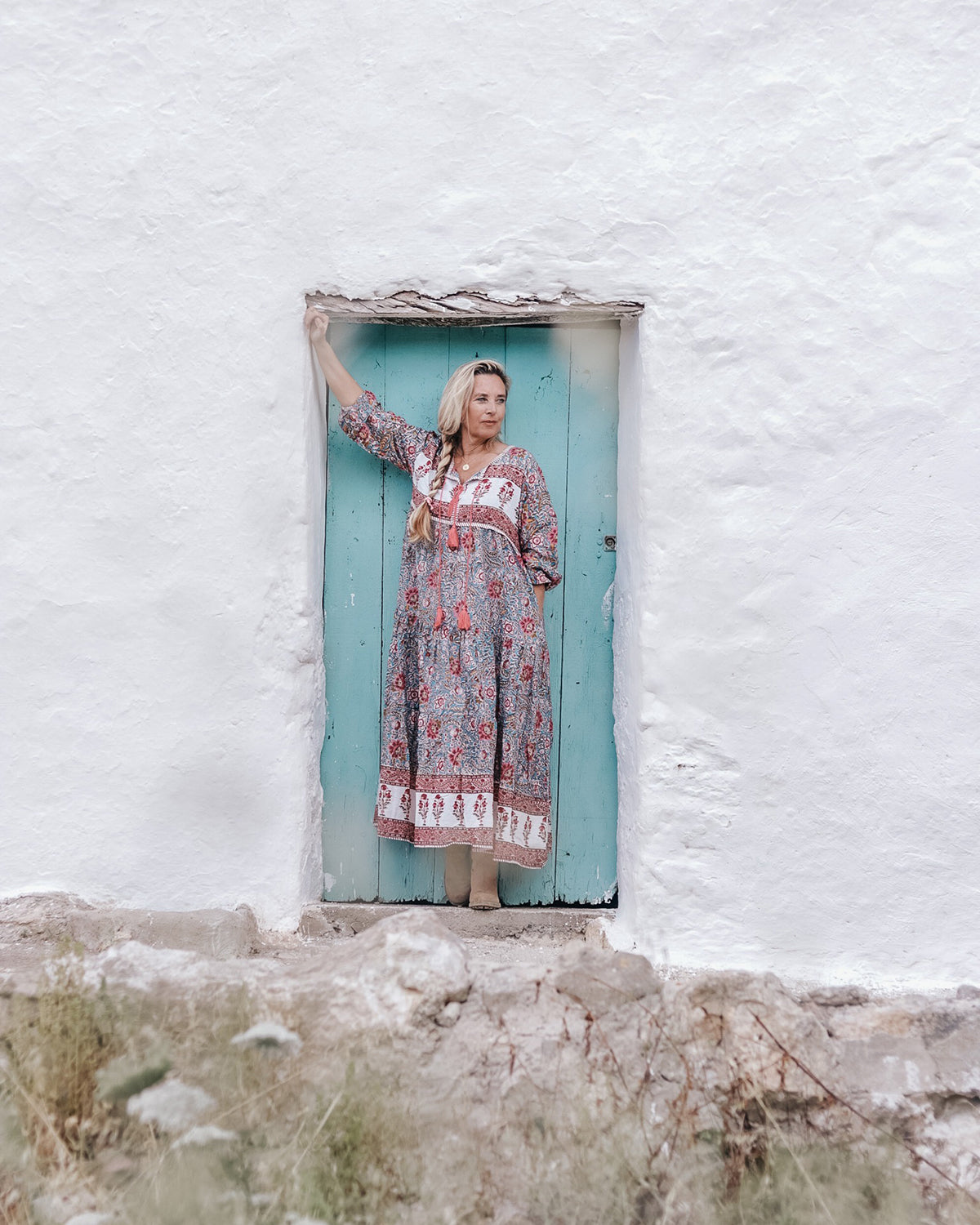 Boho Floral Print Maxi Dress for Women - Banjara Style Summer Beach Dress for Vacation, Music Festivals, and Casual Outings