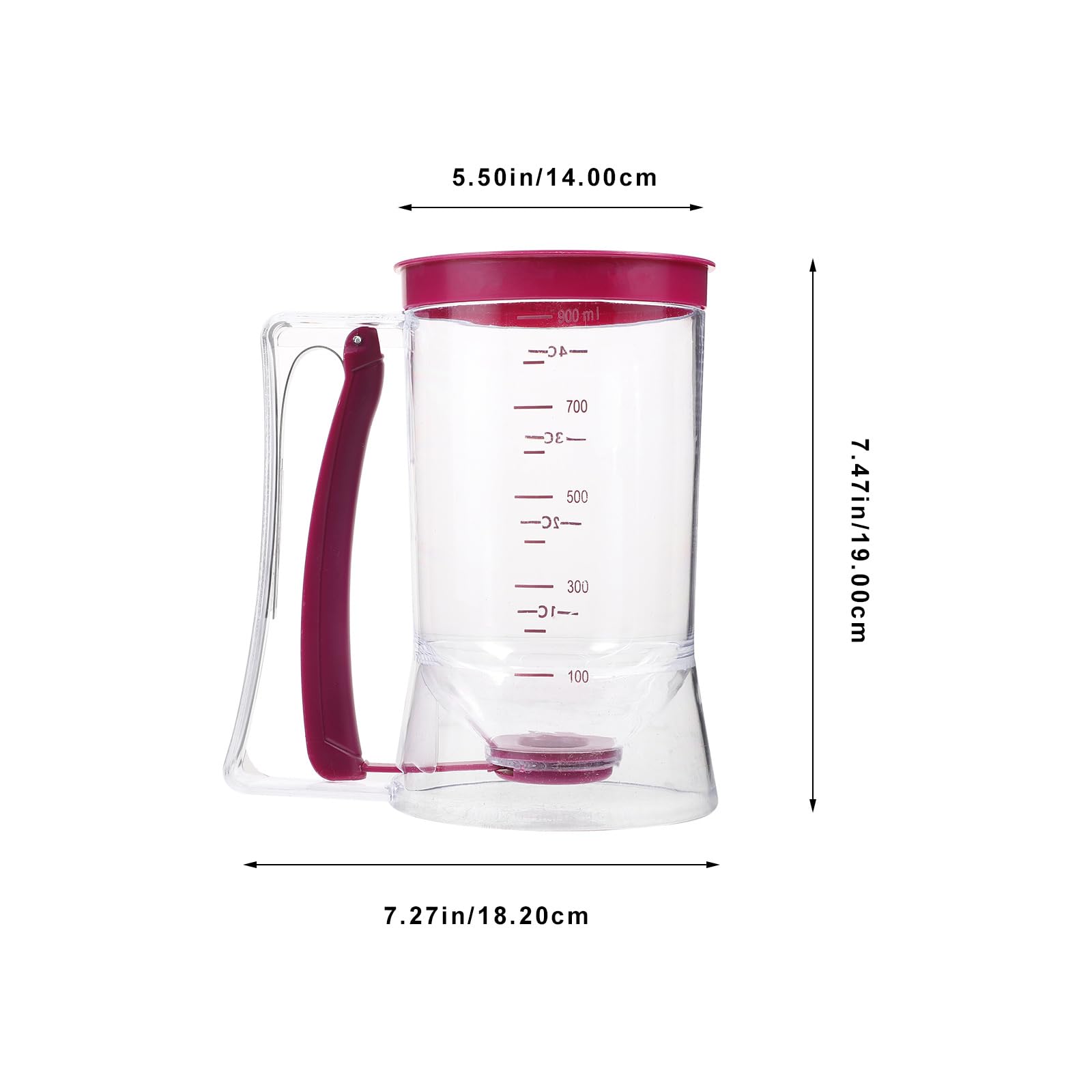 UPKOCH Pancake Dispenser with Measuring Marks - Perfect for Baking Pancakes, Cupcakes, Waffles, Cakes & Muffins - Ideal for Breakfast, Brunch, Kids Parties & Holiday Baking