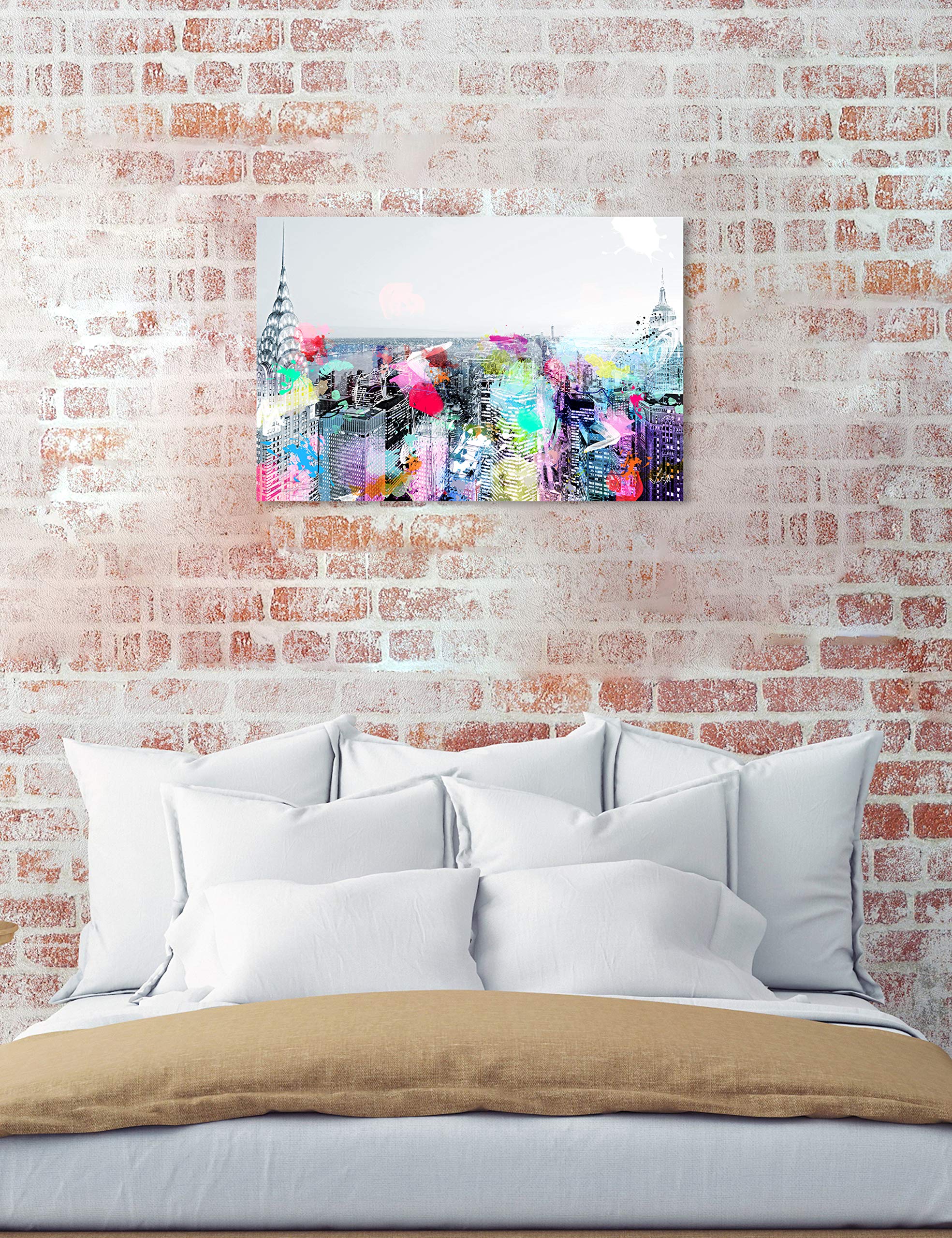Under The City Lights - Cities and Skylines Wall Art Canvas Prints for Modern Home & Office Decor | Urban Landscape Painting for Living Room, Bedroom