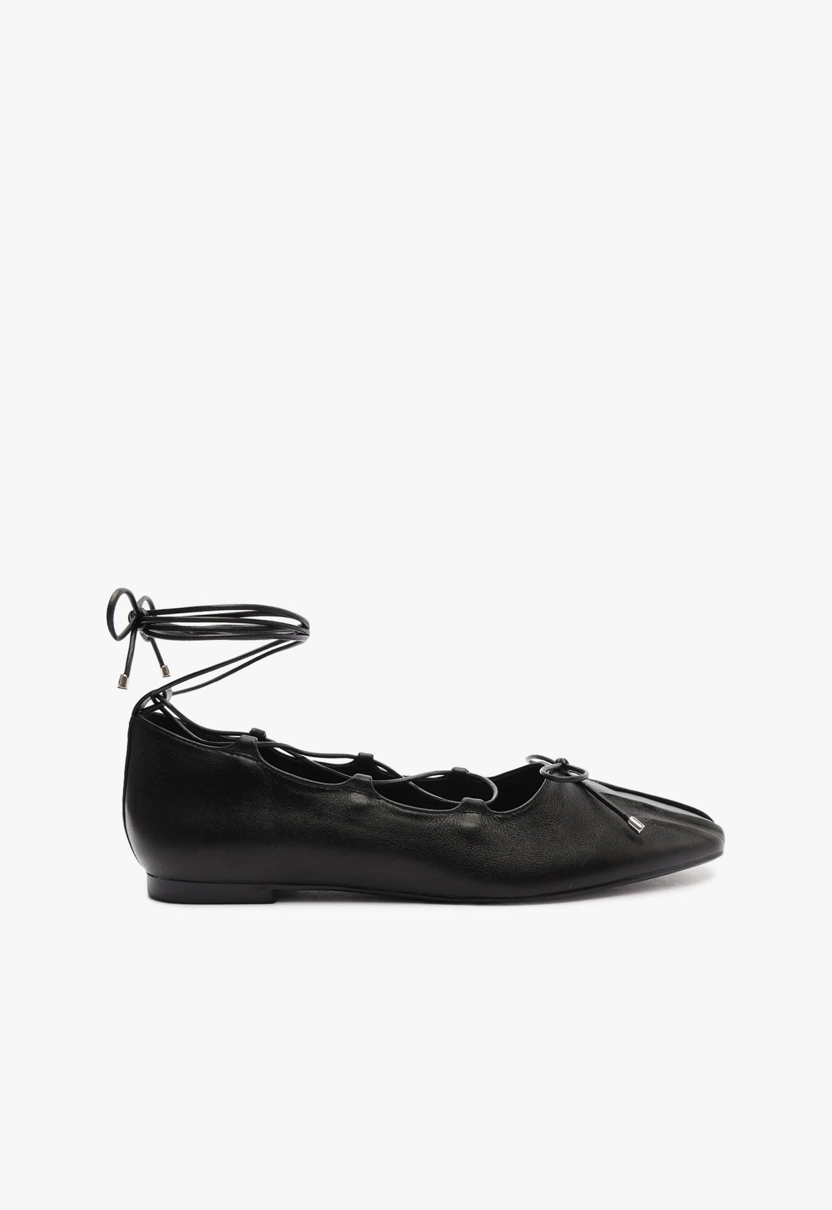 Arissa Women's Lace Up Leather Ballet Flats - Comfortable Casual Shoes for Work, Walking & Everyday Wear