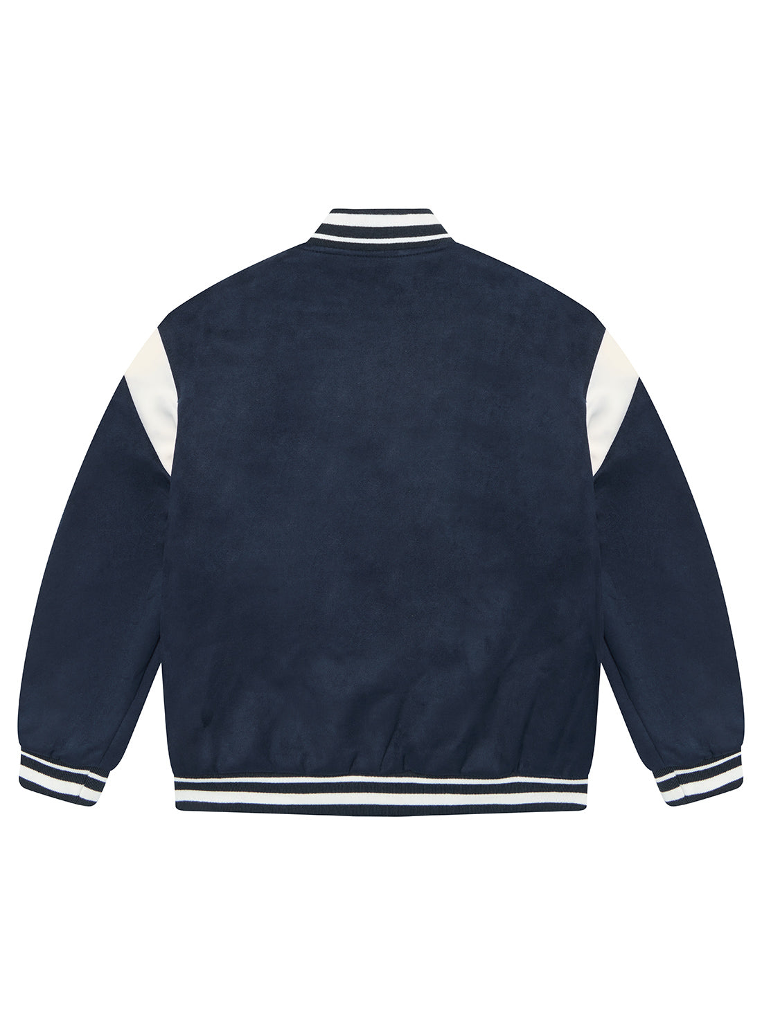 Blue Faux Suede Varsity Jacket for Men & Women - Sizes 7-16 - Trendy Casual Outerwear for School, Sports & Everyday Wear