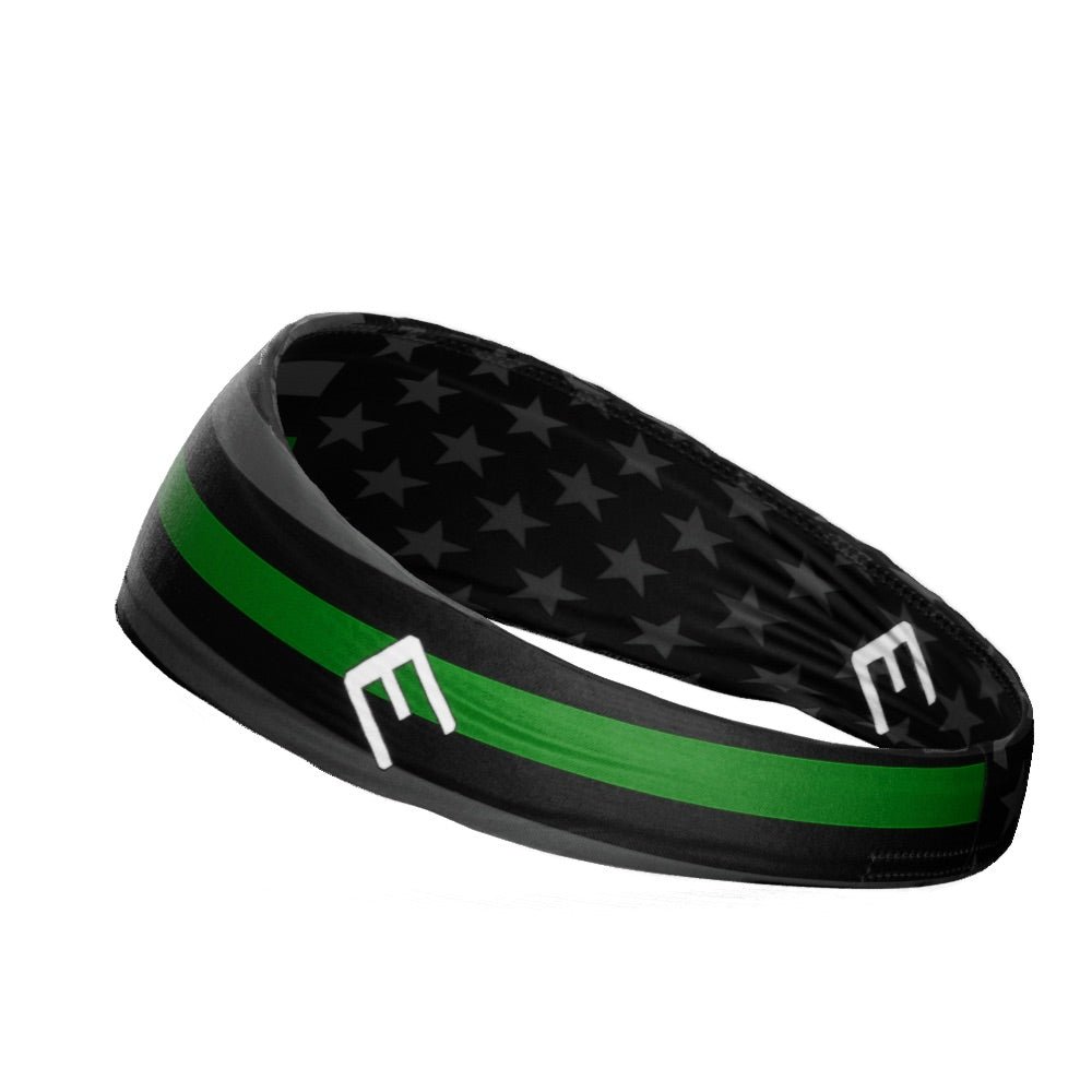 Thin Green Line Headband - Patriotic Stretch Bandana for Police, Military & First Responders - Comfortable & Durable for Workouts, Outdoor Activities & Everyday Wear