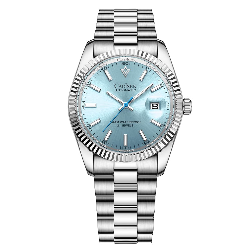 CADISEN Men's Automatic Watch - Sapphire Crystal Luxury Mechanical Wristwatch with Stainless Steel Band, 50M Waterproof, Dress & Casual Timepiece - Perfect for Business, Dating & Formal Occasions